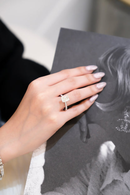 3ct Radiant Cut Diamond Ring w/ GIA