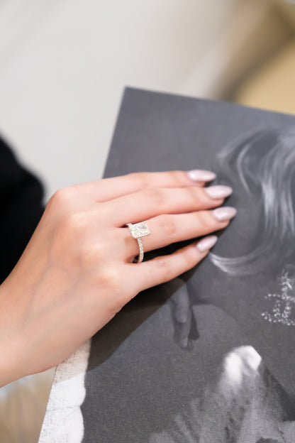 3ct Radiant Cut Diamond Ring w/ GIA