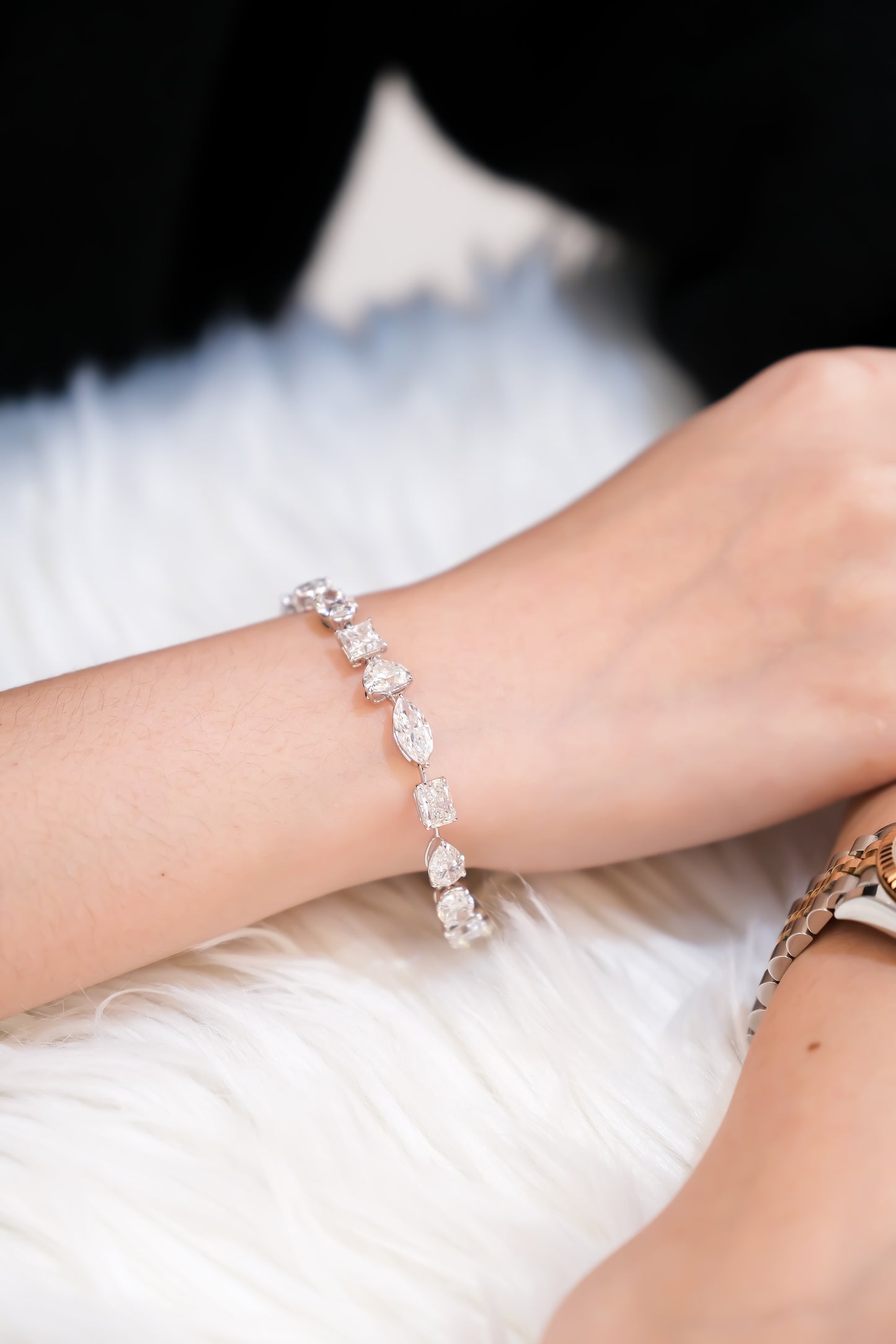 Multishape Diamond Bracelet w/ GIA