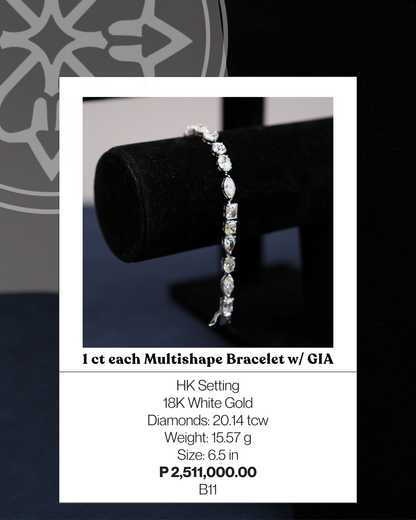 1ct each Multishape Bracelet w/ GIA